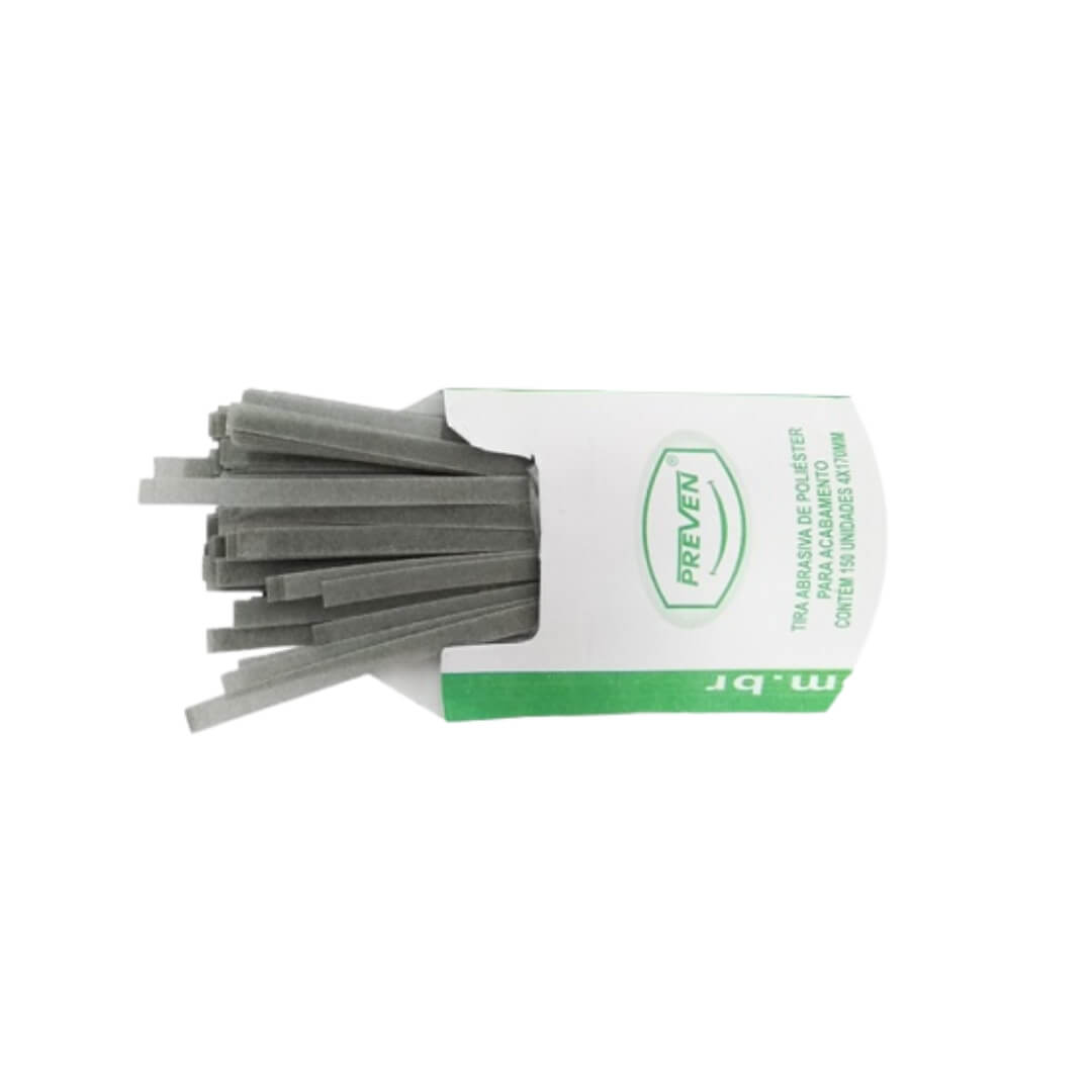 Tira Abrasiva de Poliéster p/ Acabamento 150 UN - Preven - Dental Access