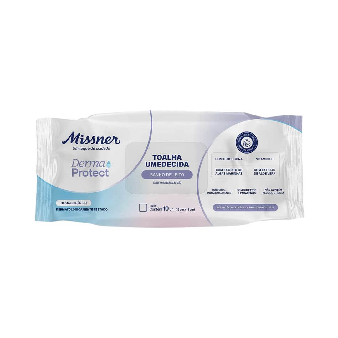 Toalha Umedecida Banho de Leito Derma Protect 10UN - Missner - Dental Access