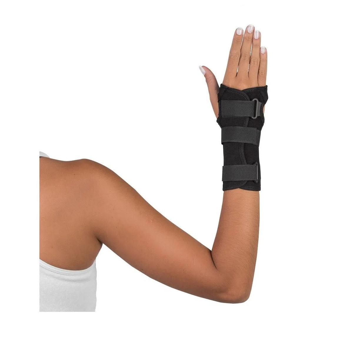 Órtese Curta Para Punho com Tala Lona Preta Bilateral - Mercur - Dental Access