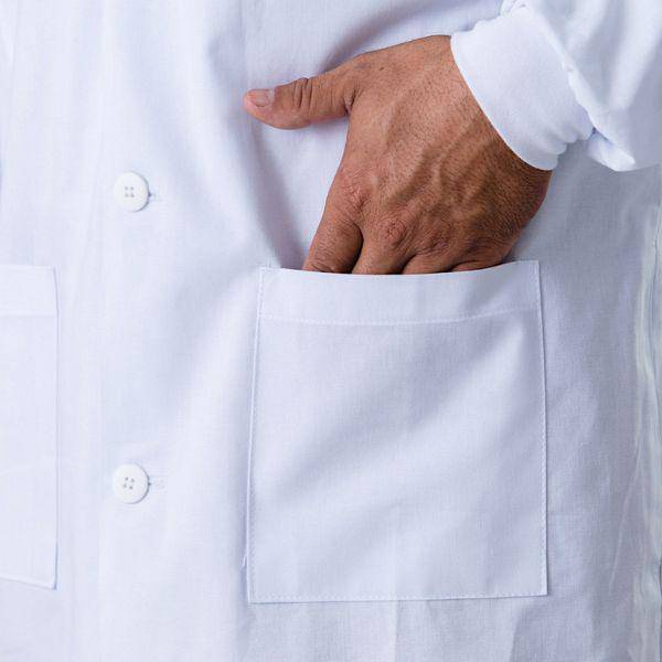 Jaleco Unissex Algodão Branco Manga Longa Básico c/ Punho - Namastê - Dental Access