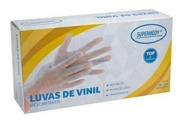 Luva Vinil Ttransparente Sem Amido M 100un - Supermedy