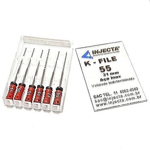Limas K-file 55 31mm Caixa Com 6 Unidades - Injecta - Dental Access
