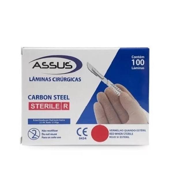 Lâminas Cirúrgicas Aço Carbono 10 Fits Handle Nº 3 Caixa com 100UN - Assus - Dental Access
