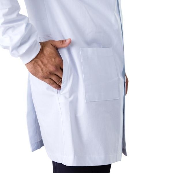 Jaleco Unissex Algodão Branco Manga Longa Básico c/ Punho - Namastê - Dental Access