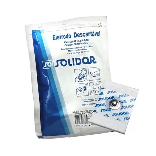 Eletrodo ECG Quadrado Adulto/Infantil Pct 50UN - Solidor