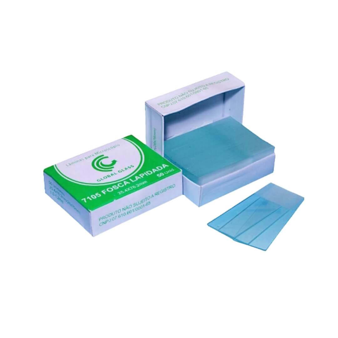 Lâmina Vidro Microscopia Fosca Lapidada 50 UN - Global - Dental Access