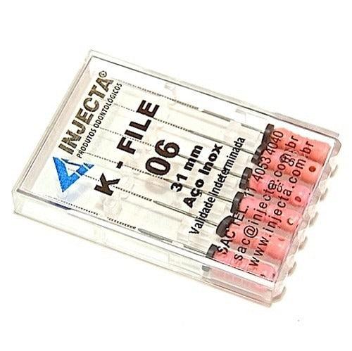 Limas K- File 06 31mm Caixa Com 6 Unidades - Injecta - Dental Access