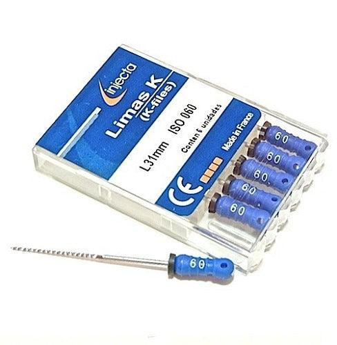 Limas K-file 60 31mm Caixa Com 6 Unidades - Injecta - Dental Access