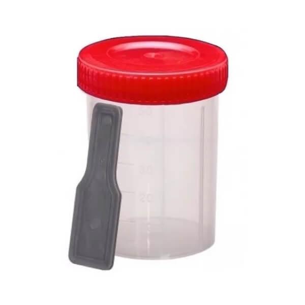 Coletor 50ml Estéril Tampa Vermelha c/ Pá 100UN - Jprolab - Dental Access