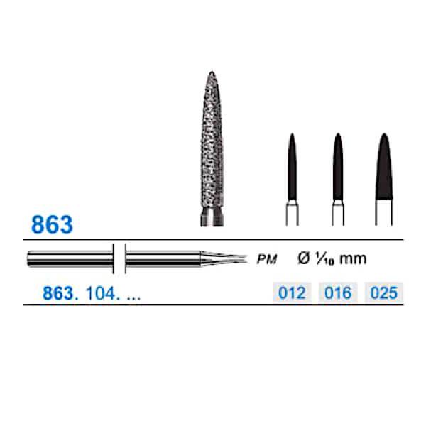 Broca Diamantada para Acabamento 863 (PM) - Komet - Dental Access