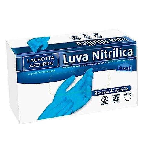Luva Nitrilica Hipoalergênica Azul - Lagrotta Azzurra - Dental Access