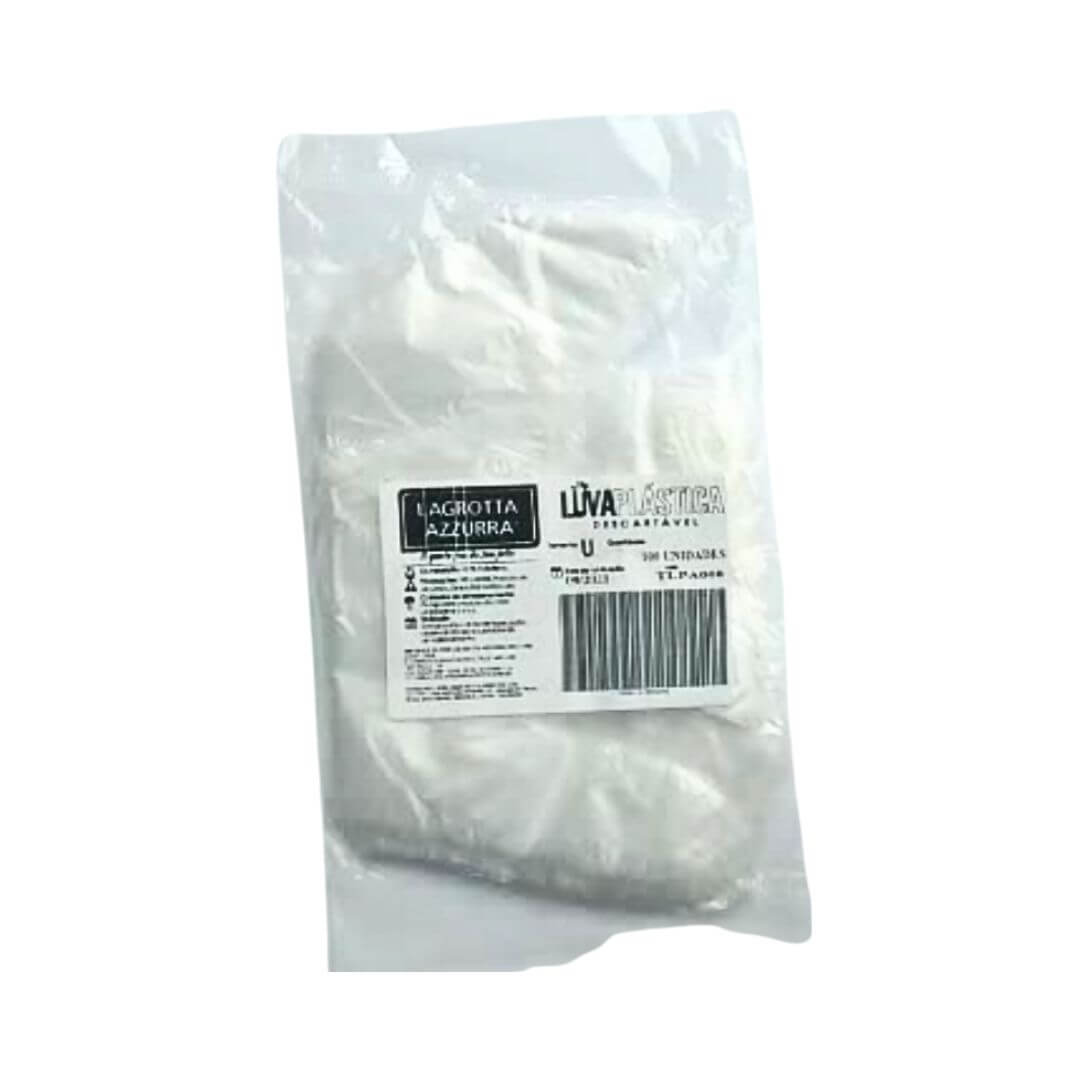 Luva Plástica Descartável Transparente - Lagrotta Azzurra