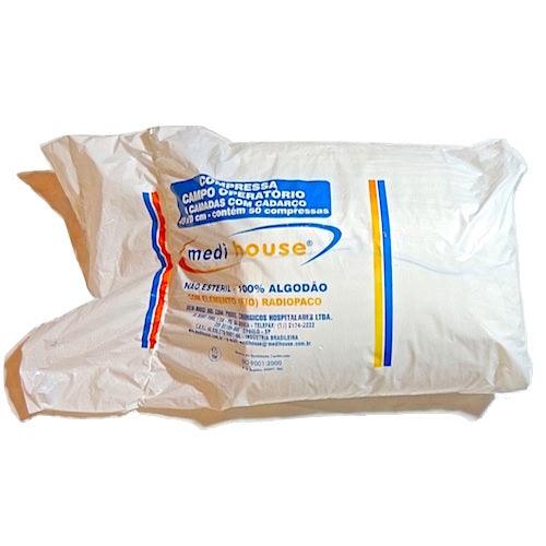 Compressa Cirúrgica Campo Operatório Branco não Estéril c/ 50UN -  Med House - Dental Access