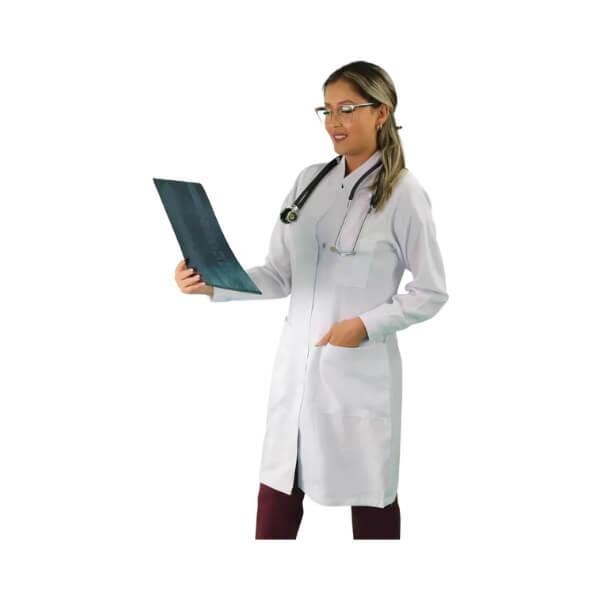 Jaleco Feminino Gabardine Manga Longa Gola Xale - Namastê - Dental Access