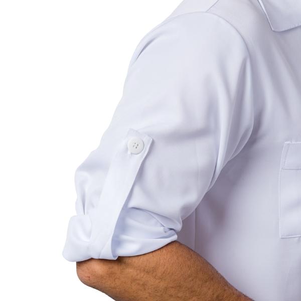 Jaleco Masculino Branco Manga Longa com Martigale - Namastê - Dental Access