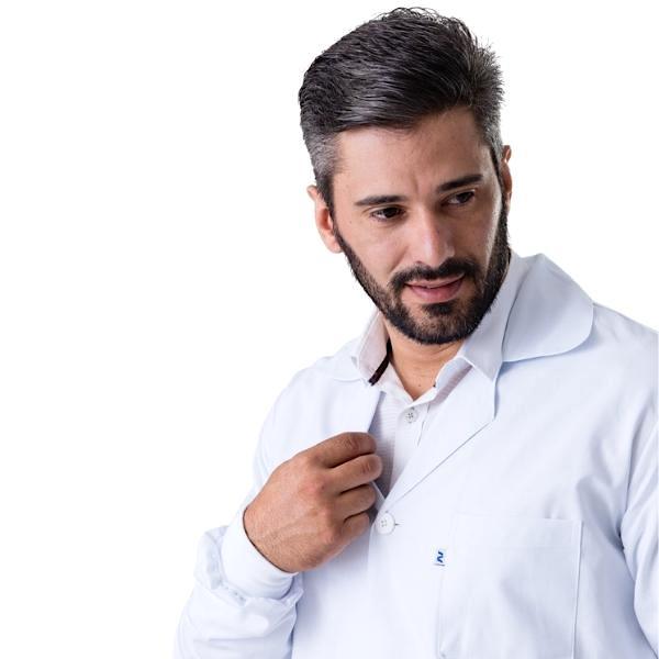 Jaleco Unissex Algodão Branco Manga Longa Básico c/ Punho - Namastê - Dental Access