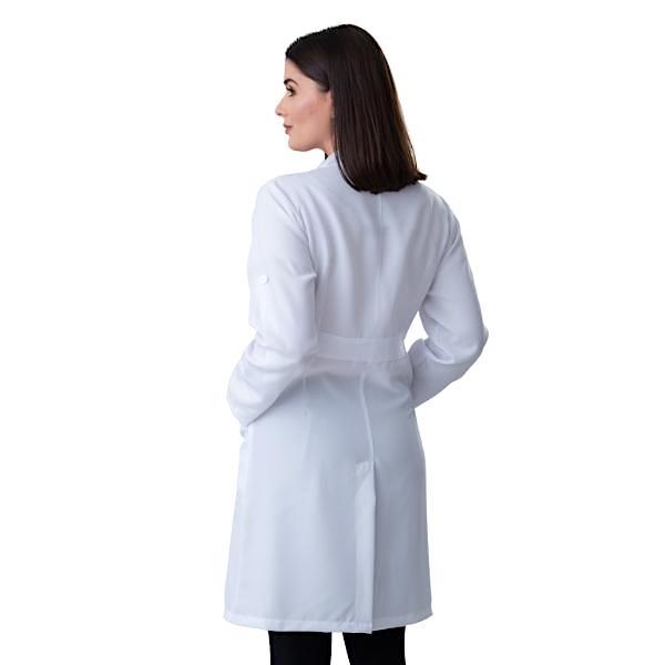 Jaleco Feminino Oxford Branco Manga Longa Básico - Namastê - Dental Access