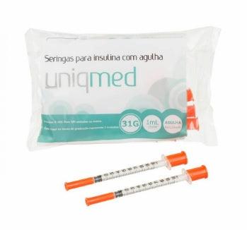 Seringa 1 mL com Agulha Pacote com 10UN Uniqmed - SG - Dental Access