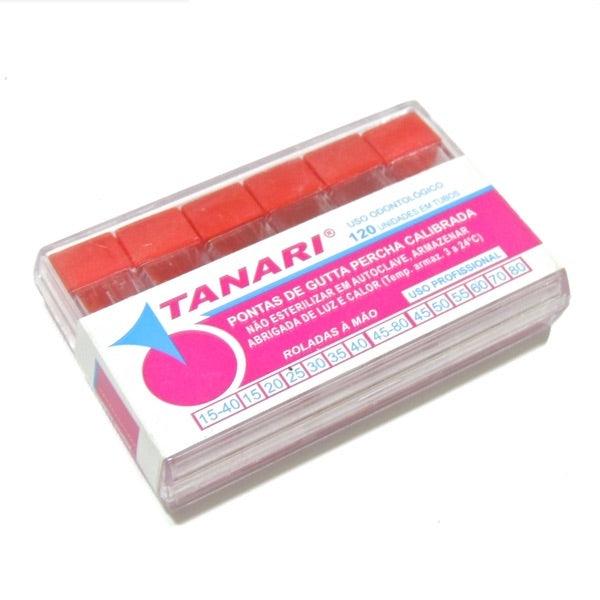 Pontas de Gutta Percha Calibrada 25mm com 120 UN - Tanari - Dental Access