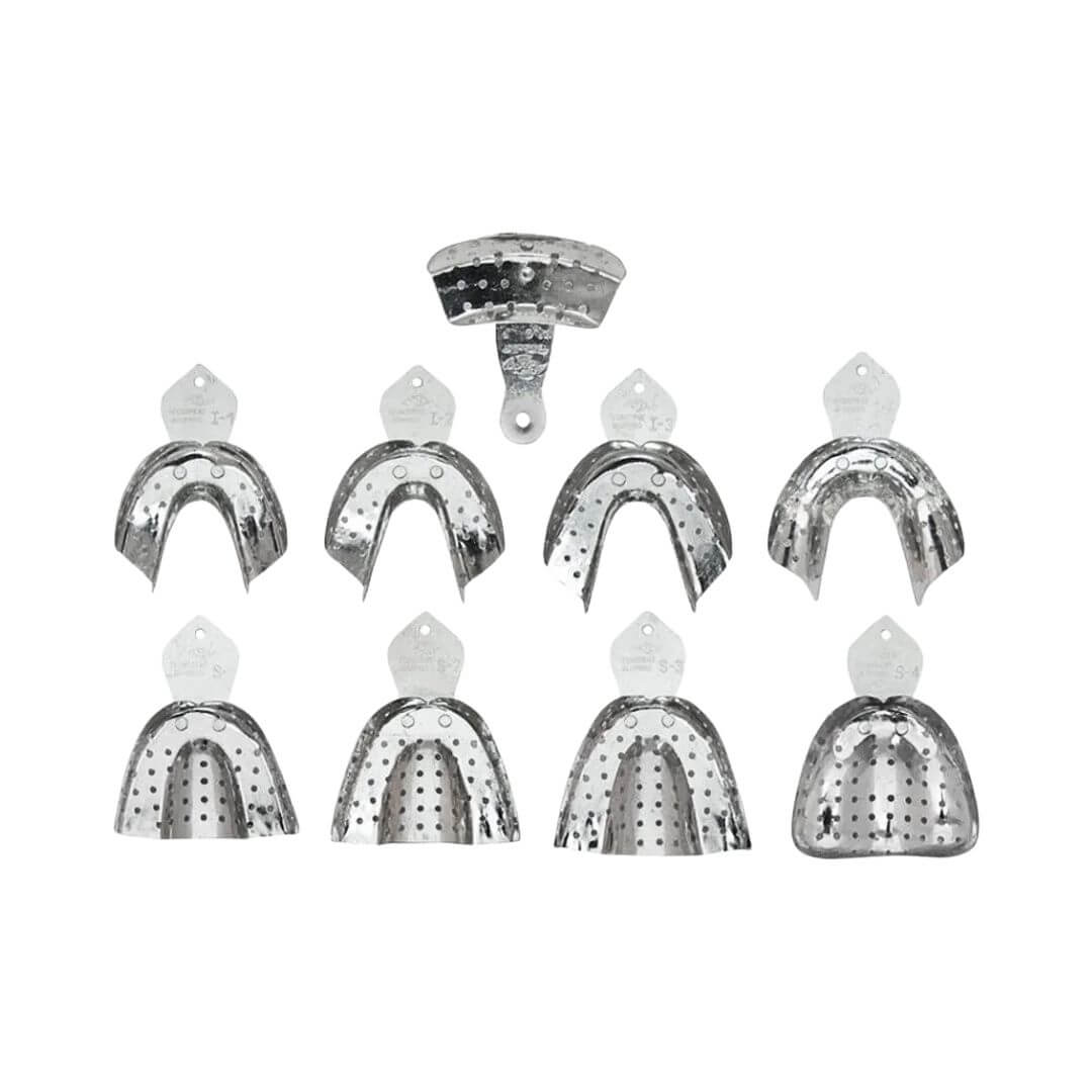 Moldeiras Adulto Perfurada Alumínio Kit 9 Peças - Tecnodent - Dental Access